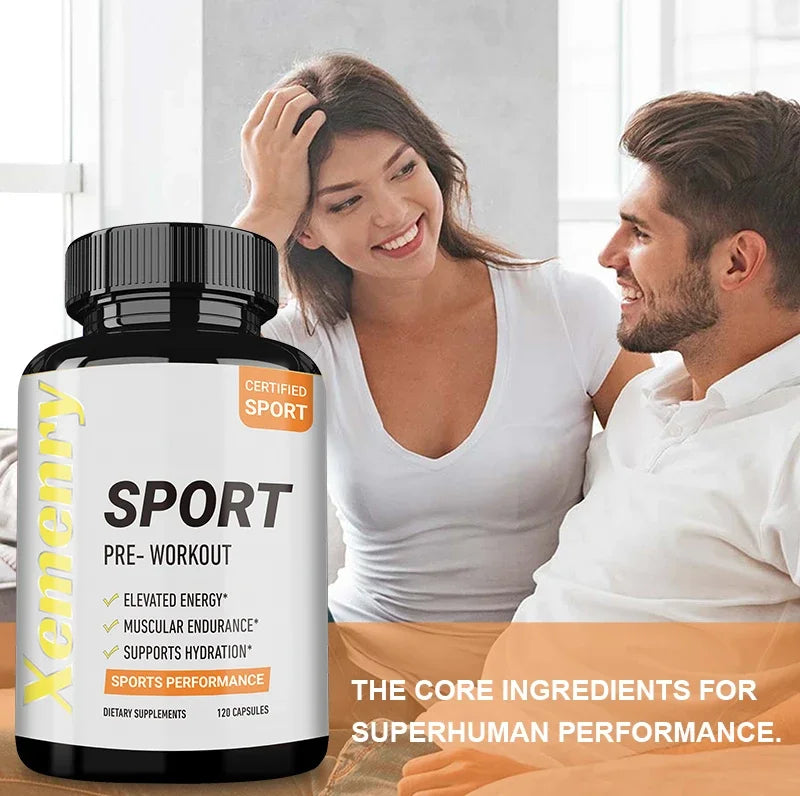 Sport Pre Workout Supplement - Increase Muscle Strength, Improve Athletic Performance, Reduce Fatigue, Gluten-free