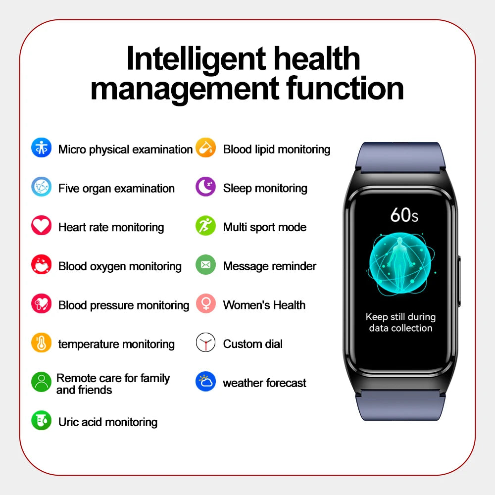 Outdoor Healthy Sports Wristband Five Organ Detection One Click Micro Physical Examination Women's Health Smart Bracelet IP68