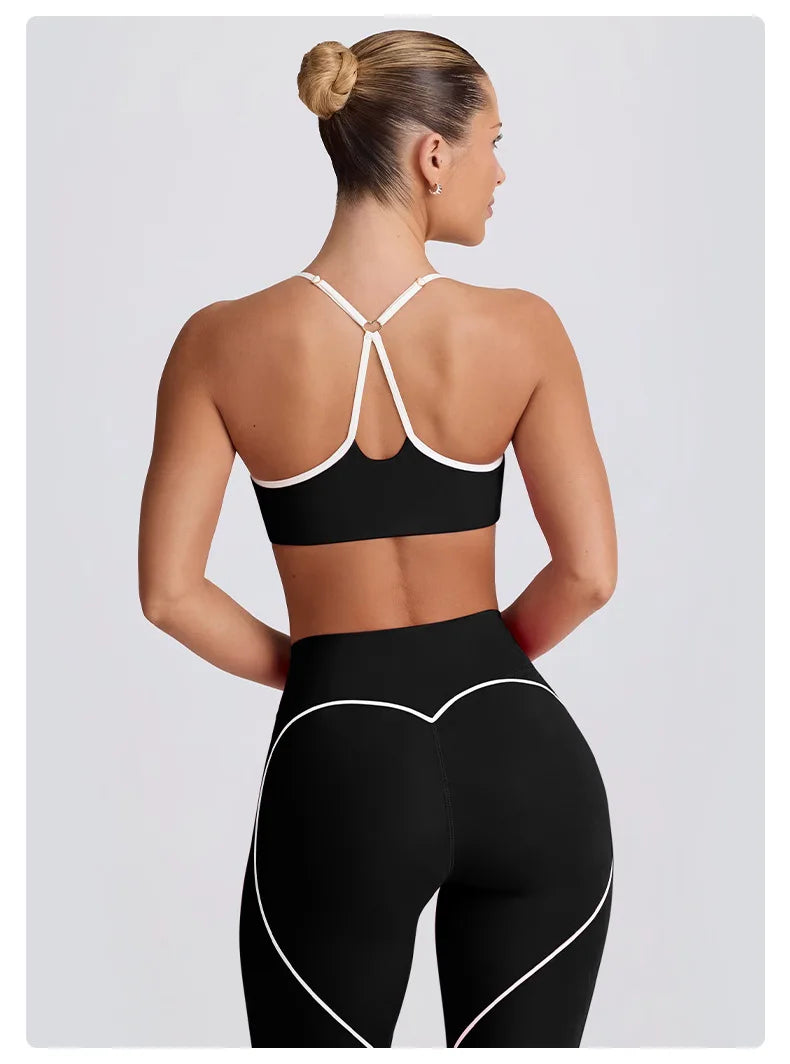 2025 New Women's Yoga Set-High Waist Butt-Lifting Slim Workout Outfit,Backless Sports Bra&Compression Leggings for Yoga, Gym