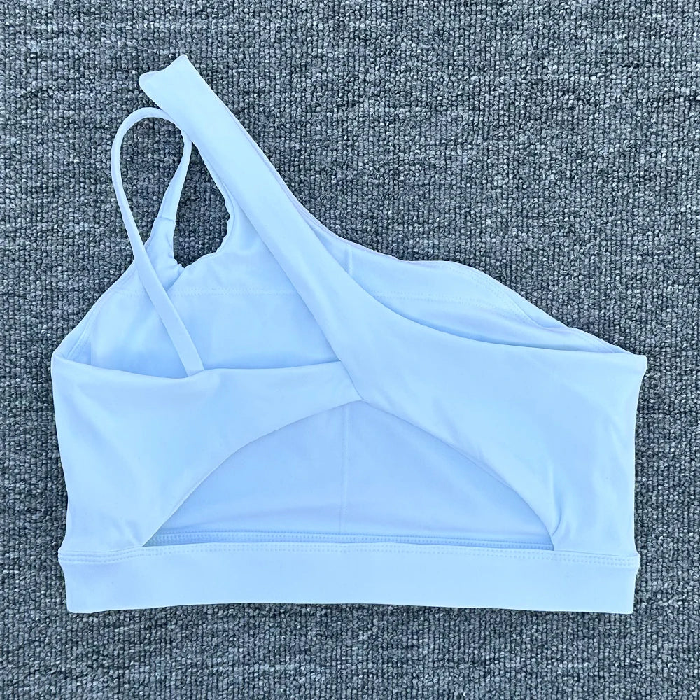 Women Shockproof Sport Bra Women's Beautiful Back Gym Sports Underwear Women Oblique Shoulder Straps Running Fitness Yoga Bra 