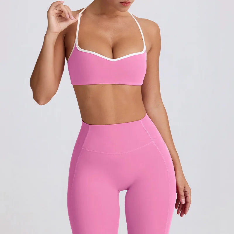 2025 New Women's Yoga Set-High Waist Butt-Lifting Slim Workout Outfit,Backless Sports Bra&Compression Leggings for Yoga, Gym