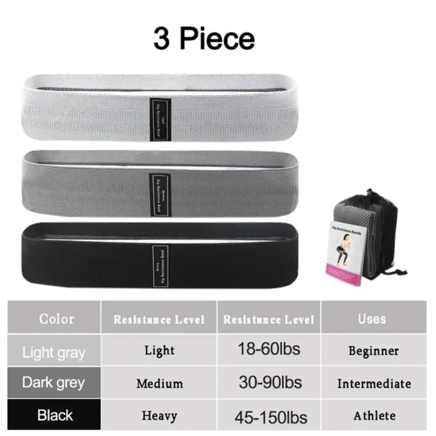 1/2/3PCS Elastic Bands Fitness Resistance Bands Yoga Pilates  Circle Expander Bands Gym Training  Workout Equipment