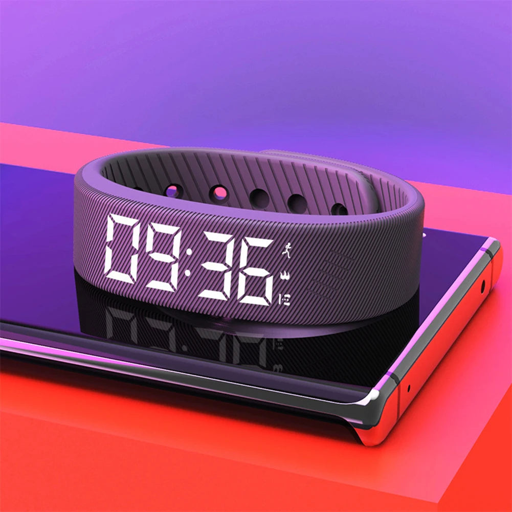 LED Digital Smart Wristbands Waterproof Smart Clock Smartband With Running Pedometer Monitor Smart Band Vibration Alarm Reminder