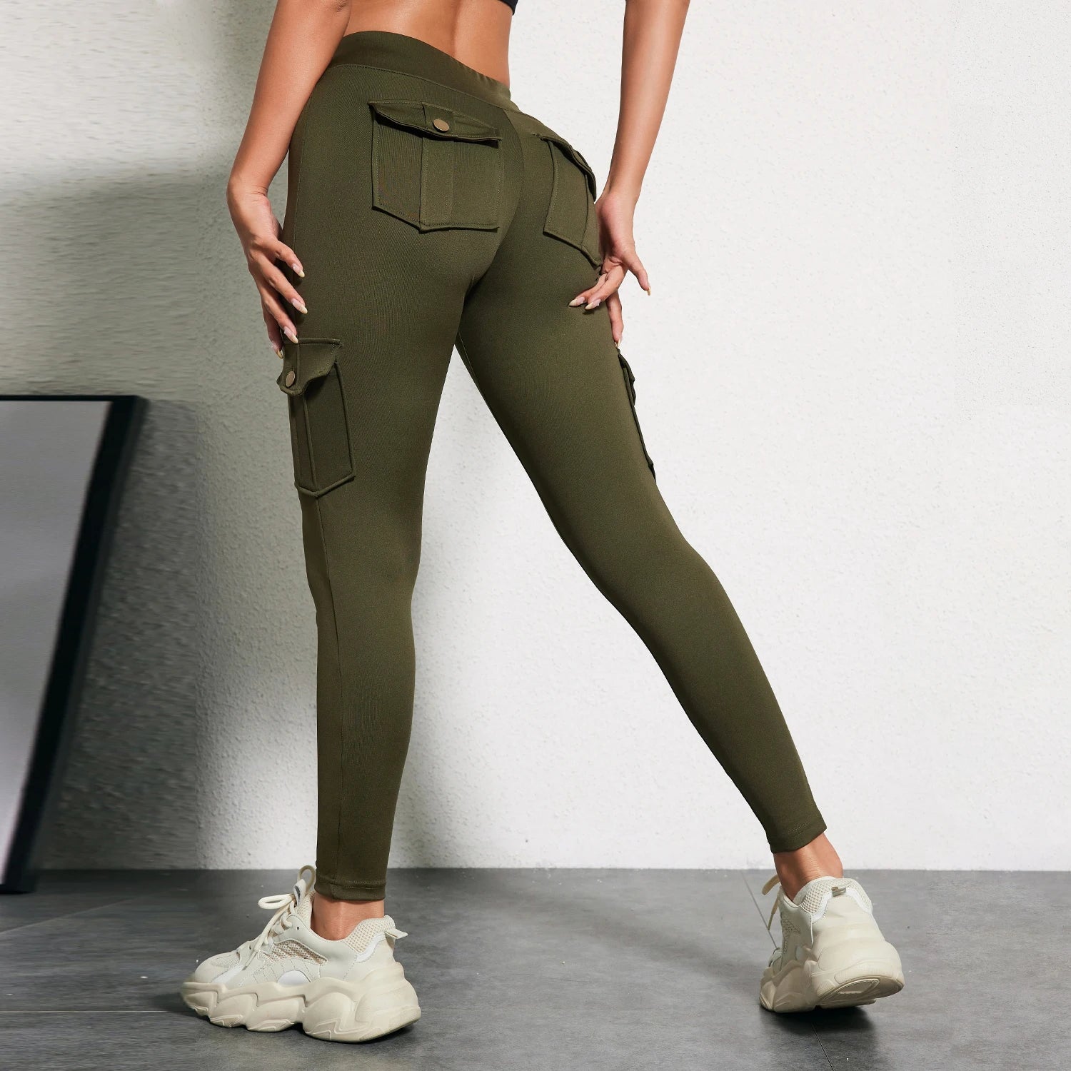 CHRLEISURE Seamless Yoga Pant with Pocket Women's Hip Lifting Sport Leggings Gym High Waist Fitness Tight Elastic Slim Workwear