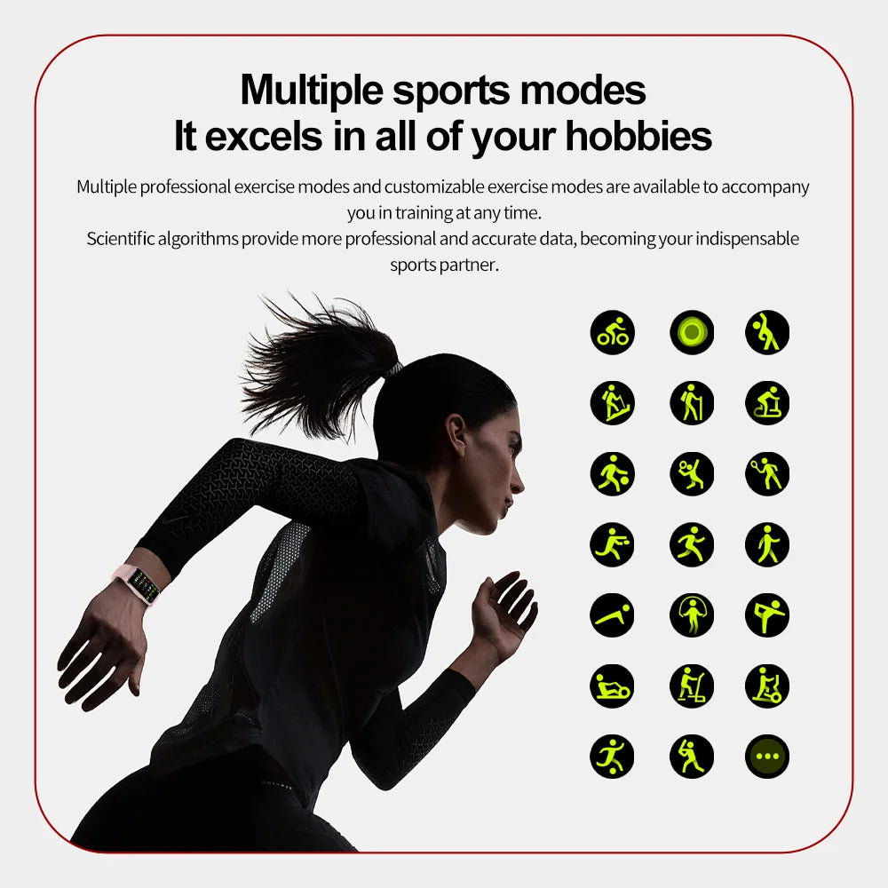 Outdoor Healthy Sports Wristband Five Organ Detection One Click Micro Physical Examination Women's Health Smart Bracelet IP68