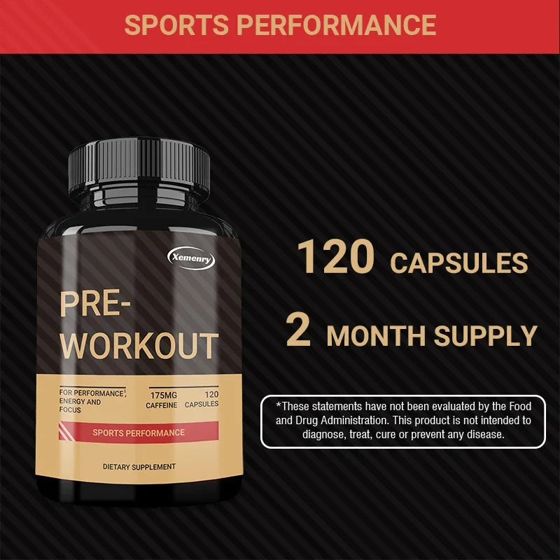 Pre-Workout Supplement - Replenish Energy, To Help Build Muscle, Enhance Energy and Performance