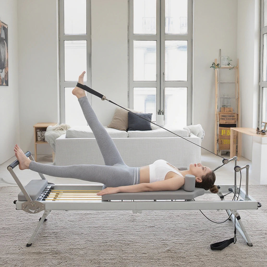 Large Folding Pilates Reformer Equipment Core Yoga Bed Home Fitness Weight Loss Steel ABS Steels Material Pilates Machine