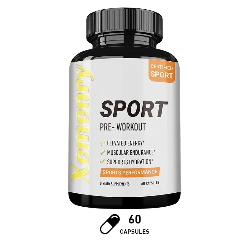 Sport Pre Workout Supplement - Increase Muscle Strength, Improve Athletic Performance, Reduce Fatigue, Gluten-free