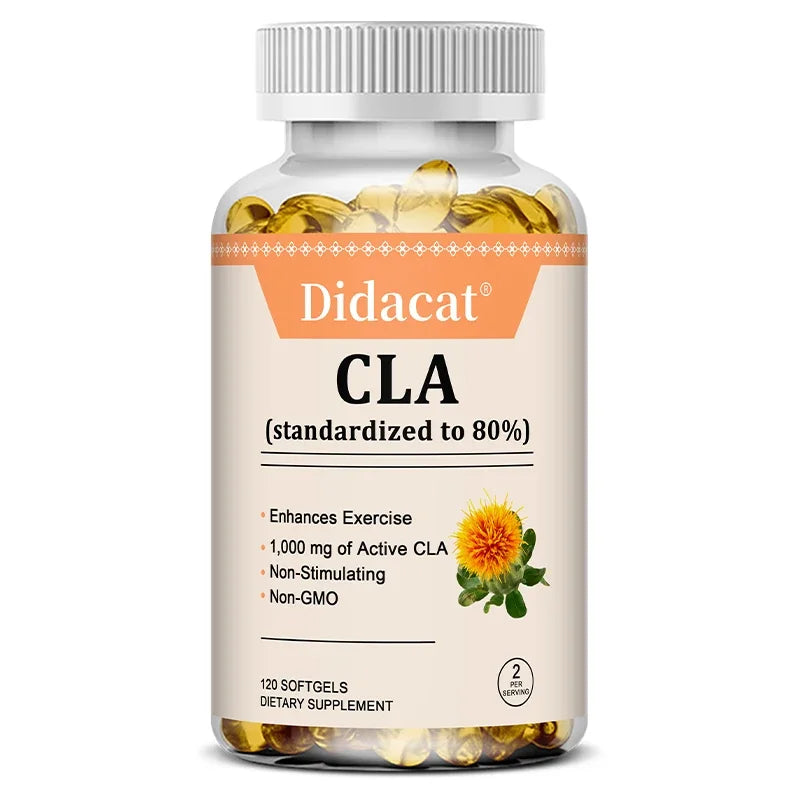 CLA Capsules 1000mg, 80% Active CLA, Support Weight Management, Promote Energy Metabolism, Enhance Exercise