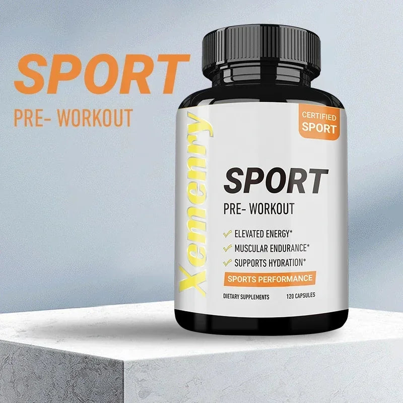 Sport Pre Workout Supplement - Increase Muscle Strength, Improve Athletic Performance, Reduce Fatigue, Gluten-free