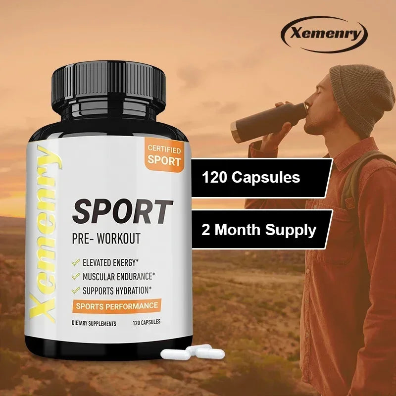 Sport Pre Workout Supplement - Increase Muscle Strength, Improve Athletic Performance, Reduce Fatigue, Gluten-free