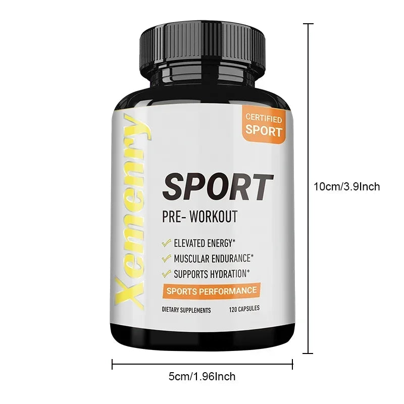 Sport Pre Workout Supplement - Increase Muscle Strength, Improve Athletic Performance, Reduce Fatigue, Gluten-free