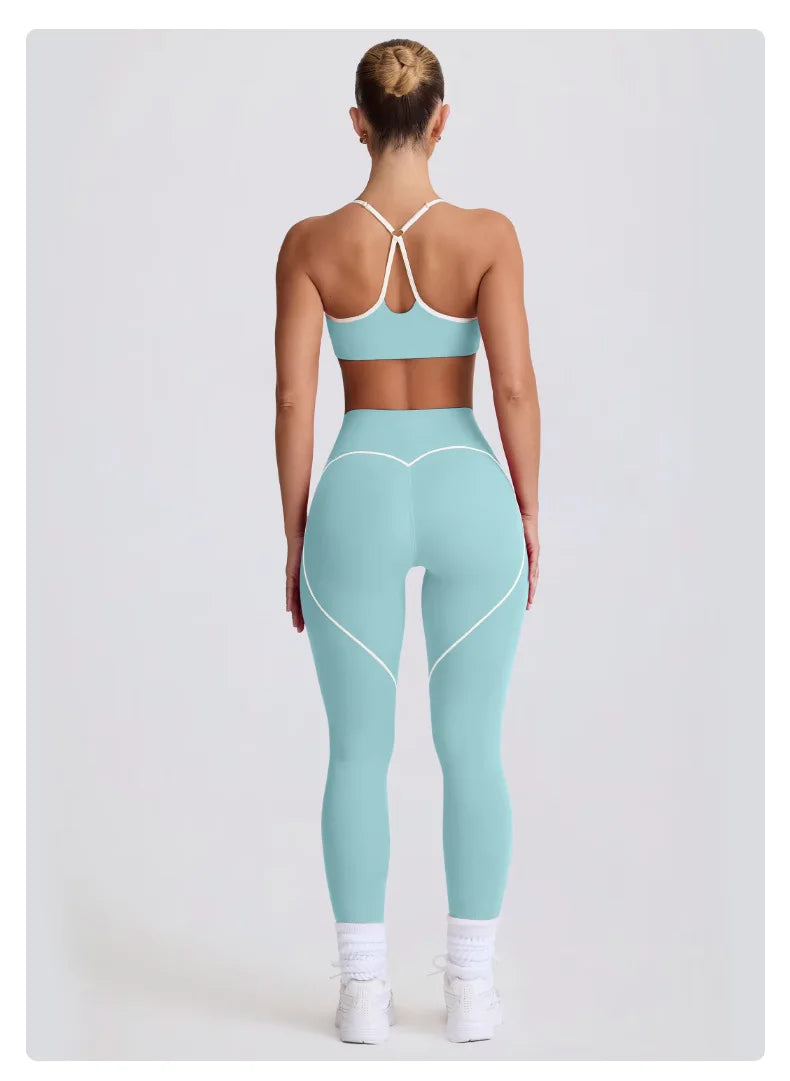 2025 New Women's Yoga Set-High Waist Butt-Lifting Slim Workout Outfit,Backless Sports Bra&Compression Leggings for Yoga, Gym