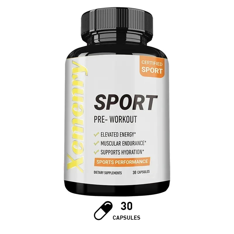 Sport Pre Workout Supplement - Increase Muscle Strength, Improve Athletic Performance, Reduce Fatigue, Gluten-free