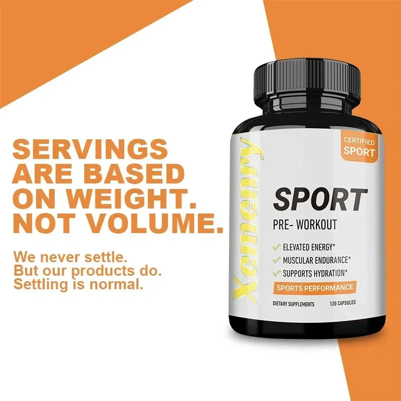 Sport Pre Workout Supplement - Increase Muscle Strength, Improve Athletic Performance, Reduce Fatigue, Gluten-free