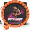 Fitness Hula Hoops, Smart Weighted Hula Hoop for Adults, Adjustable Infinity Hoop with 360° Auto-Spinning Ball, Weight Loss Exercise Equipment for Home Use