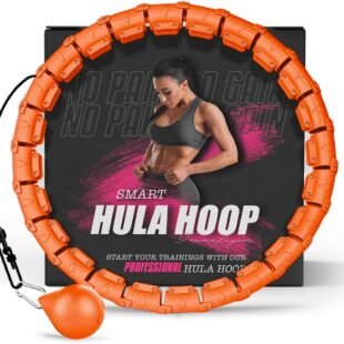 Fitness Hula Hoops, Smart Weighted Hula Hoop for Adults, Adjustable Infinity Hoop with 360° Auto-Spinning Ball, Weight Loss Exercise Equipment for Home Use