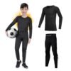 Kids Base Layer - Fleece Lined Athletic football skins, Warm Football Skins Long Sleeve Top and Leggings Compression Set, Reflective Line Thermal Underwear for Biking, Ski &...