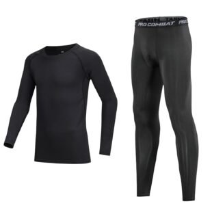 Kids' Boys Base Layer Set Thermal Sports Underwear Gym Athletic Shirt Tights Top & Bottom Sets