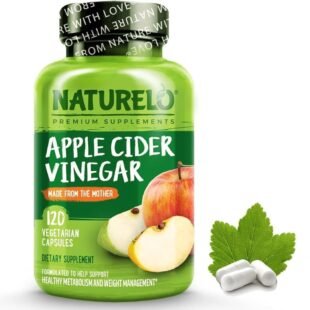 NATURELO Apple Cider Vinegar Capsules - Natural ACV with Mother Supplement for Men & Women for Detox, Cleanse and Weight Management - 120 Vegan Capsules