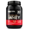 Optimum Nutrition Gold Standard 100% Whey Muscle Building and Recovery Protein Powder With Naturally Occurring Glutamine and BCAA Amino Acids, Delicious Strawberry Flavour, 30...