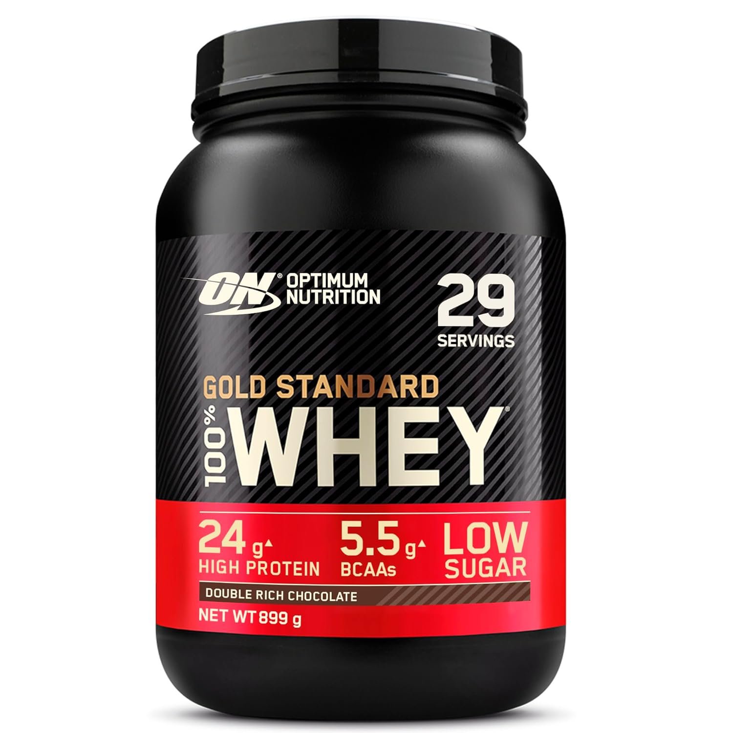 Optimum Nutrition Gold Standard Whey Protein, Muscle Building Powder with Naturally Occurring Glutamine and Amino Acids, Double Rich Chocolate, 29 Servings, 899 g, Packaging May...