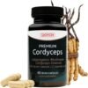 Potent Cordyceps Mushroom Capsules 1400 mg Performance Booster - Bioactive Cordyceps Sinensis Extract with 40% Polysaccharides & Beta Glucan - 60 Organic Mushroom Capsules by Doych