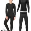Rolimaka Kids Base Layer Set Youth Boys Compression Sets Athletic Long Sleeve Top & Tights Set Football Underwear Gym Sport