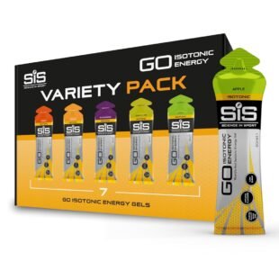 Science In Sport GO Isotonic Energy Gels, Running Gels with 22g Carbohydrates, Low Sugar, Variety Pack of Assorted Flavours, 60ml Per Serving (7 Pack)