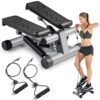 Sunny Health & Fitness Mini Steppers for Exercise at Home, Stair Step Workout Machine, Full Body Cardio Equipment, with Optional Twist Motion, Resistance Band and Free SunnyFit...