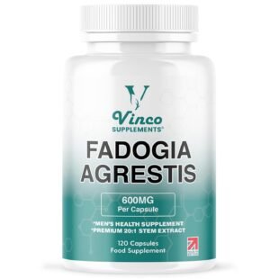 Vinco Fadogia Agrestis Capsules 600mg, Premium 20:1 Stem Fadogia Agrestis Extract - 120 Count - Energy Booster for Men, Sports Performance Supplement, Muscle Recovery...