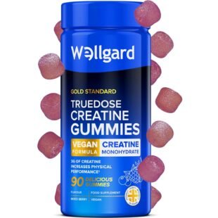 Wellgard Creatine Gummies - Vegan, 3000mg True Dose Creatine Monohydrate Gummies, Increases Physical Performance, Lab Certificate on Product Page, 90 Gummies